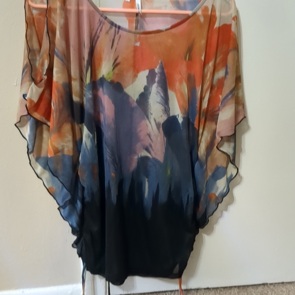 Chic Multicolor Sheer Women's Top - Picture 1 of 5